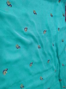 Beautiful  Sea Green Georgette Saree