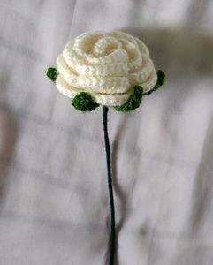 Crochet White Rose