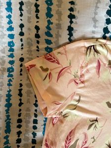 Peachy Pink Wrap Floral Dress