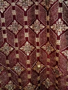 Burgundy &amp; Gold Embroidered Dress