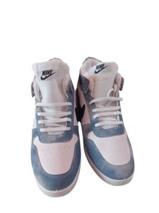 Blue &amp; White High-Top Sneakers