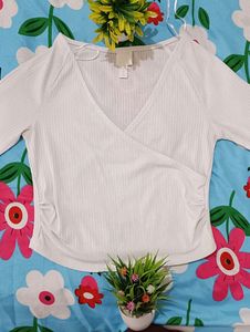 H&M White Wrap Hot Top 💗🔥