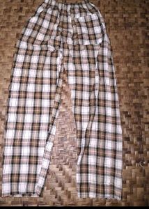 Plaid Check Brown Pant