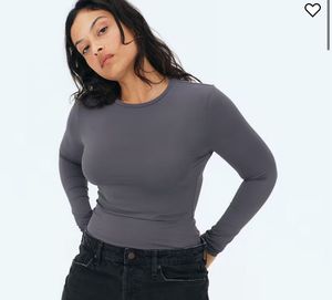 H&amp;M Grey Ribbed Top