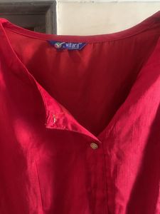 Red Long Anarkali Kurti