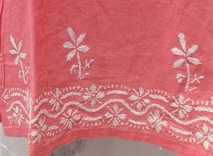 Elegant Peach Embroidered Kurta