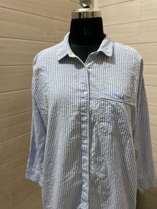 Pintresty Nightwear Shirt Striped Blue