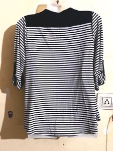 Striped Button-Down Top