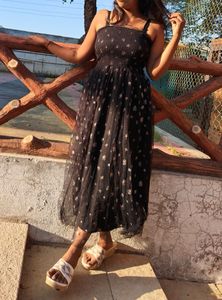 Black Floral Mesh Maxi Dress