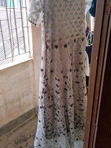 Net Work Heavy Gown With Dupatta
