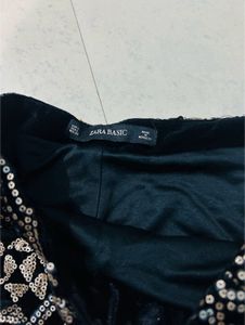 Zara Golden Velvet Embellished Skorts