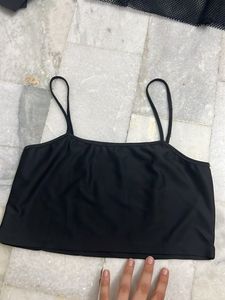 Black Mesh Top &amp; Cami Set