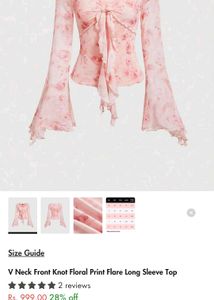 Pink Rose Print Wrap Top
