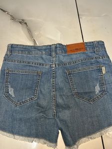 Distressed Denim Shorts