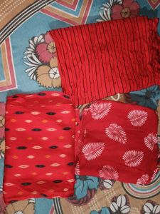 Red Color Kurta Sets With Pant And Dupatta