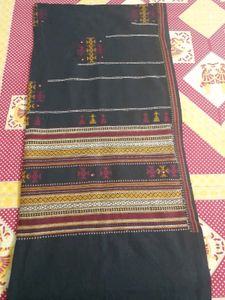 Beautiful Khadi Shawl With Gujrati Embroidery