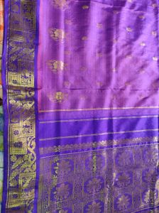 Elegant Purple &amp; Gold Saree