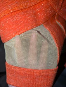 Bebe Orange Criss-Cross Long Sleeve Top