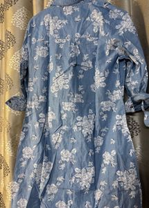 Blue Floral Shirt Dress| Good for casual wear