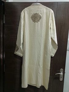 Elegant Cream Embroidered Kurta Festive