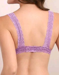 Shein Non Wired Floral Lace Detail Slip On Bralett