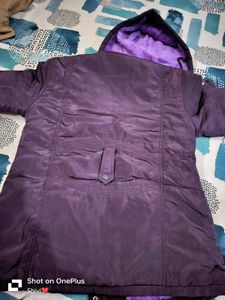 Purple Hooded Padded Jacket