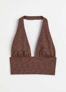 Brown Halter Crop Top