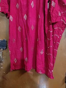 Maroon Embellished Kurti Set