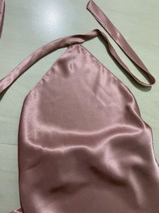 Pink Satin Halter Top
