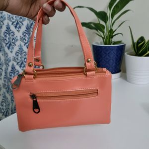 Fashion Clutch With Handles - Peach Color