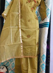 NEW Olive Kurti Palazzo Dupatta Set