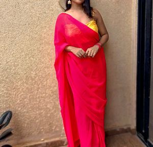 Pink Ready To Wear Saree