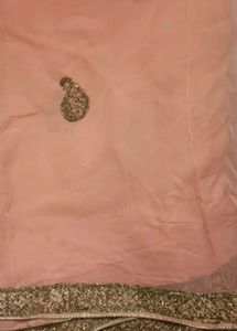 Peach Saree with Gold Embellishments