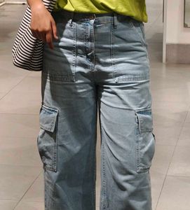 Light Wash Cargo Jeans