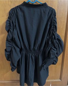Black Ruffle Sleeve Top