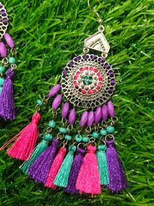 Multicolored Tassel Earrings