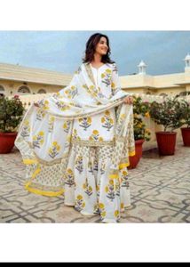 3 Piece Cotton Sharara Set..