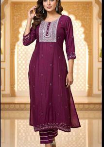 Elegant Purple Kurta Set