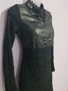LEATHER AND LACE DRESS