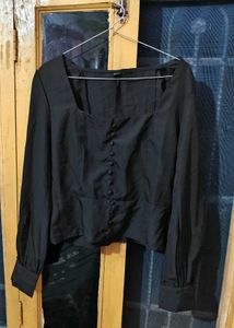 Elegant Black Button-Down Top