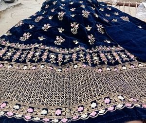 Velvet Embroidery Lehenga Choli With Dupatta