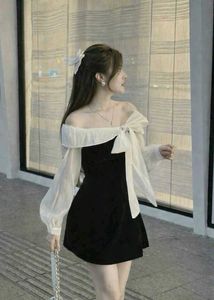 Elegant Bow Accent Mini Dress