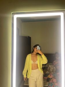 Lime Green Knit Cardigan