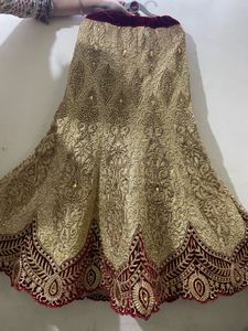 Embroidered Velvet Lehnga With Blouse N Dupatta