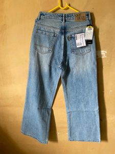 Off Duty Wide Leg Denim Jeans