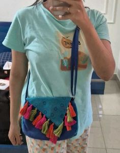 Blue Ethnic Sling Bag