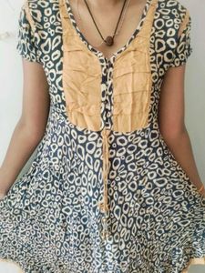 Blue And Brown Anarkali Kurti