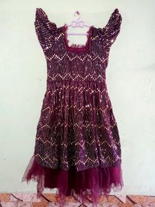NEW PARTY WEAR WINE COLOUR SEQUENCE GOWN