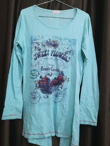 Pastel Blue Long Sleeves Top