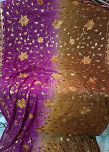 Very Long Double Shade Beautiful Dupatta With Sequence Work In New Condition